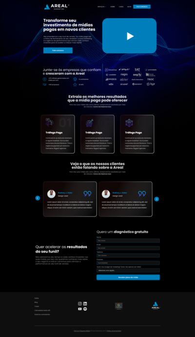 Projeto Areal Marketing desenvolvido pela Hiper Sites
