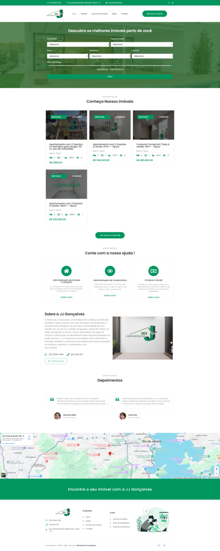 Projeto JJ Gonçalves Adm. de Bens desenvolvido pela Hiper Sites