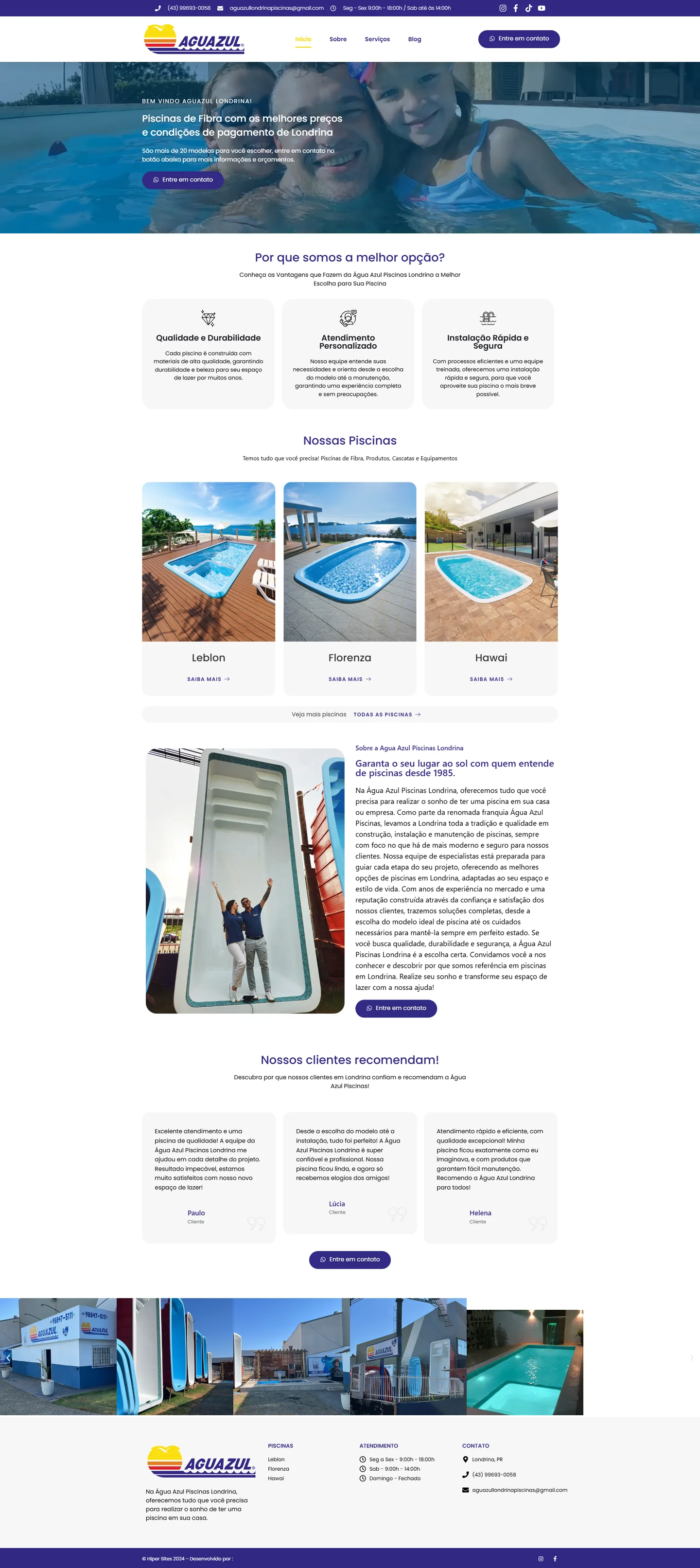 Projeto Água Azul Londrina desenvolvido pela Hiper Sites