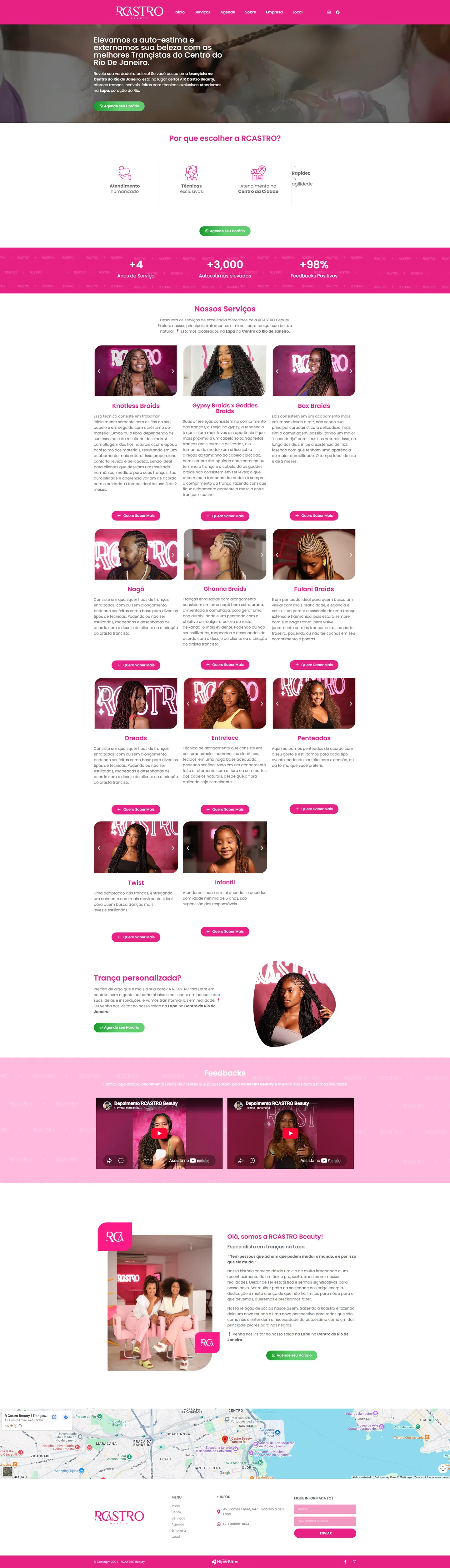 Projeto R. Castro Beauty desenvolvido pela Hiper Sites