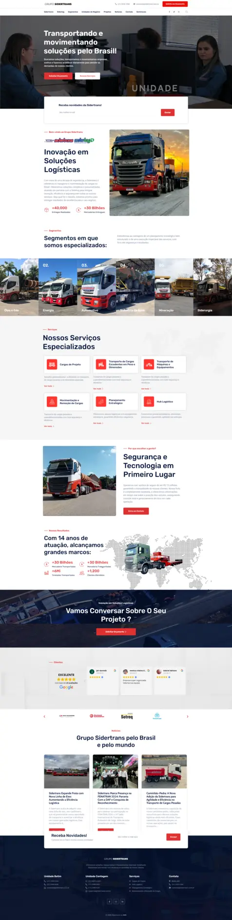 Projeto Sidertrans desenvolvido pela Hiper Sites
