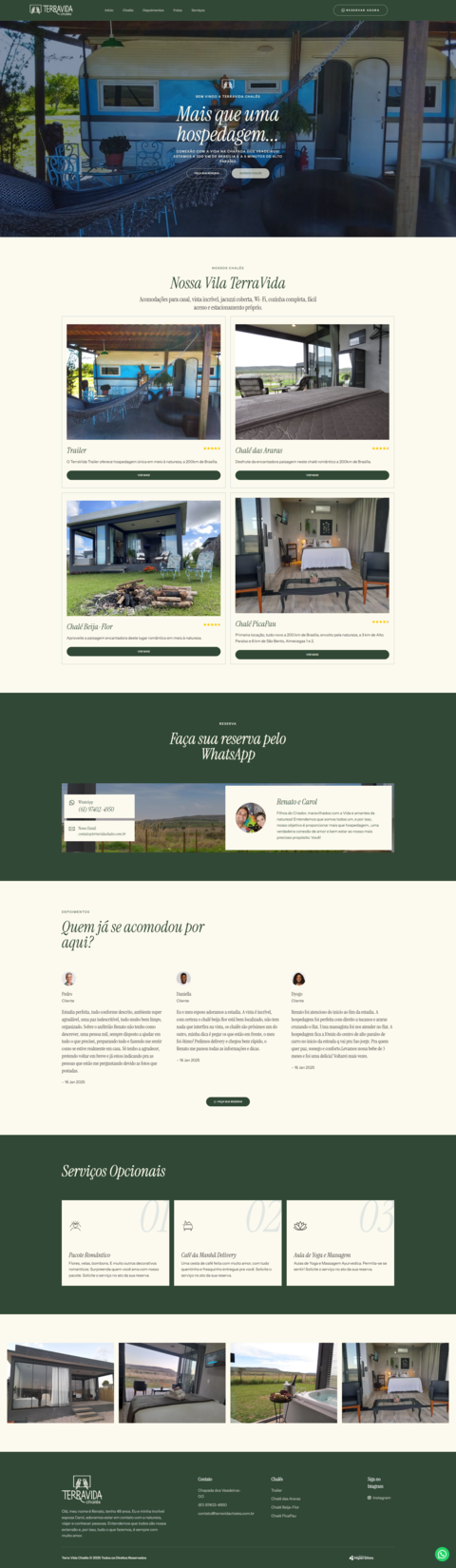 Projeto Terra Vida Chalés desenvolvido pela Hiper Sites